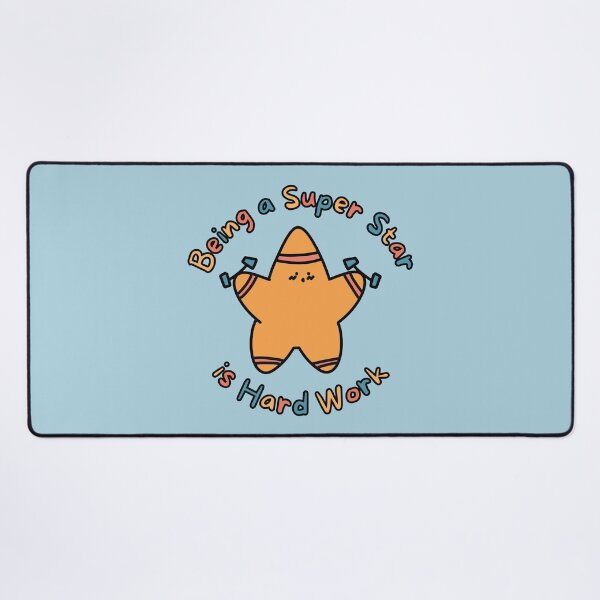 Item preview, Orange Super Star Hard Work (Blue Background) designed and sold by BLAAAAASK.