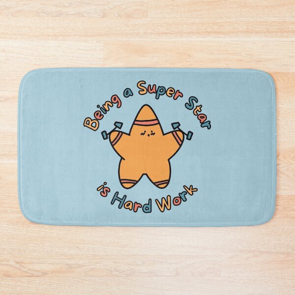 Item preview, Orange Super Star Hard Work (Blue Background) designed and sold by BLAAAAASK.