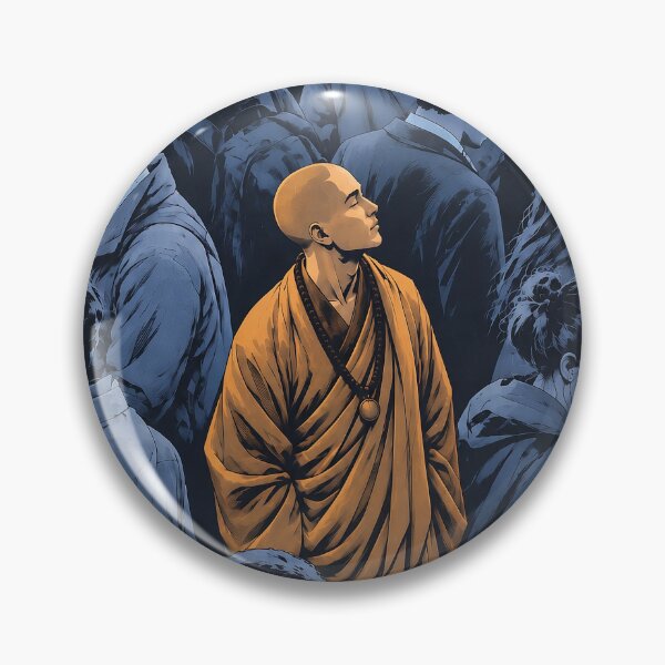 Item preview, The Quiet Beyond — Monk in Green Crowd Spiritual Art designed and sold by SacredLensV.