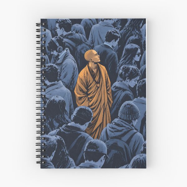 Item preview, The Quiet Beyond — Monk in Green Crowd Spiritual Art designed and sold by SacredLensV.