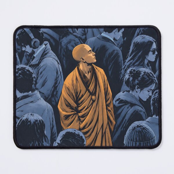 Item preview, The Quiet Beyond — Monk in Green Crowd Spiritual Art designed and sold by SacredLensV.