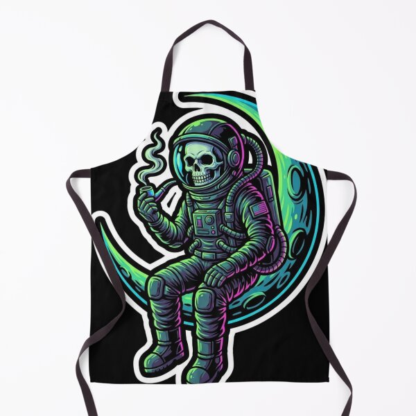 Item preview, Retro Astronaut Skull T-Shirt, Space Skeleton Sitting on Moon, Pipe Smoking Astronaut Sticker, Vintage Sci-Fi Graphic Tee, Gift for Space Lover designed and sold by OddySpud.apparel.