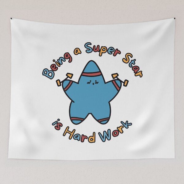 Item preview, Blue Super Star Hard Work (No Background) designed and sold by BLAAAAASK.