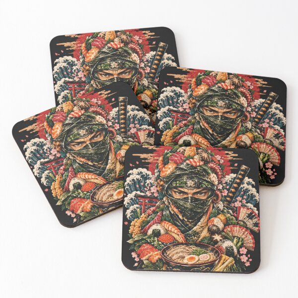 Item preview, Hidden Ninja Japanese Food Warrior designed and sold by kaipapershop.