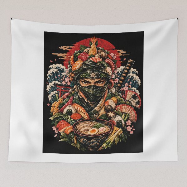 Item preview, Hidden Ninja Japanese Food Warrior designed and sold by kaipapershop.