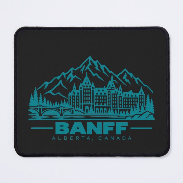 Artikelvorschau, Banff, Alberta, Kanada – Reiseposter mit Linienzeichnung entworfen und verkauft von CMYKStudio.
