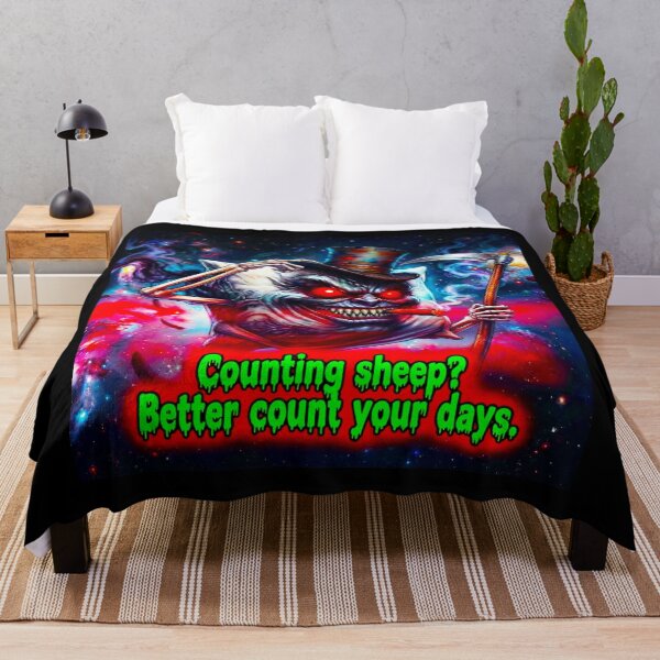 Item preview, Counting Sheep? Better Count Your Days - Cosmic Grim Reaper Art designed and sold by OmniaGlobal.