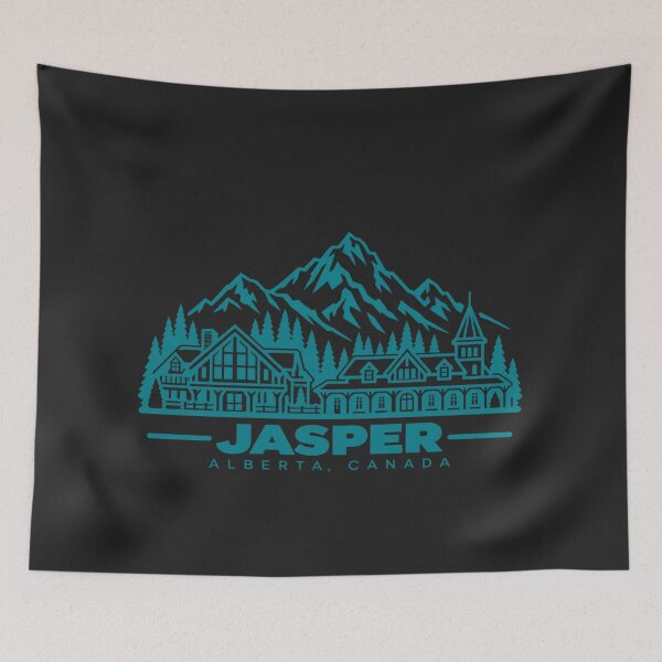 Item preview, Jasper Alberta Canada Line Art Travel Poster designed and sold by CMYKStudio.