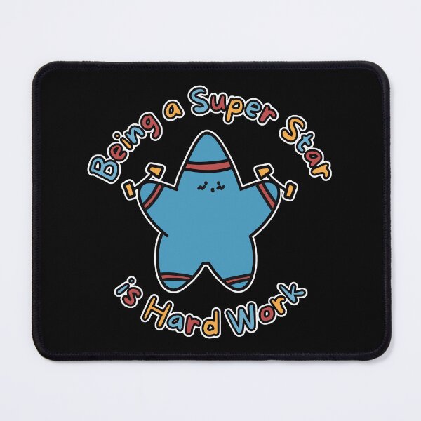 Item preview, Blue Super Star Hard Work (White Border) designed and sold by BLAAAAASK.