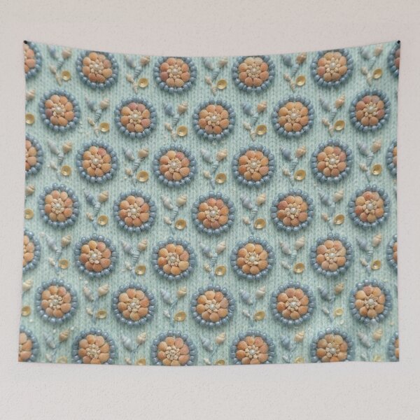 Item preview, Vintage Seashell & Bead Floral Pattern designed and sold by KingsArtworx 2.