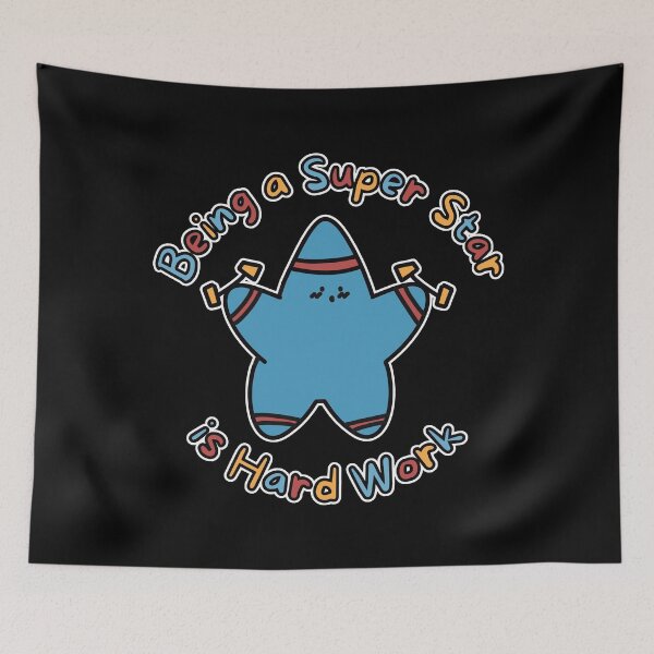 Item preview, Blue Super Star Hard Work (White Border) designed and sold by BLAAAAASK.