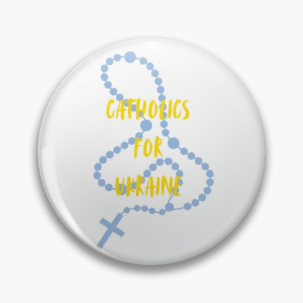Item preview, Catholics for Ukraine Blue Rosary Yellow Text designed and sold by CobraHotlyDesigns.