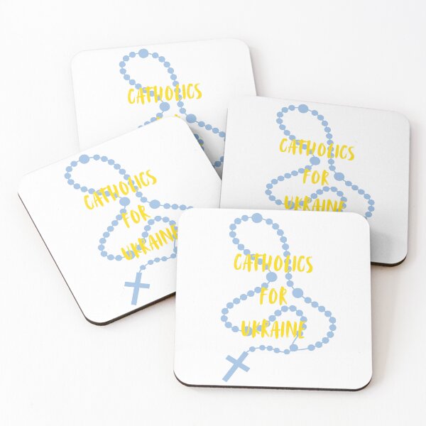 Item preview, Catholics for Ukraine Blue Rosary Yellow Text designed and sold by CobraHotlyDesigns.