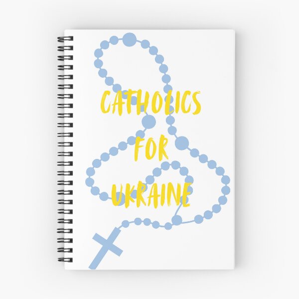 Item preview, Catholics for Ukraine Blue Rosary Yellow Text designed and sold by CobraHotlyDesigns.