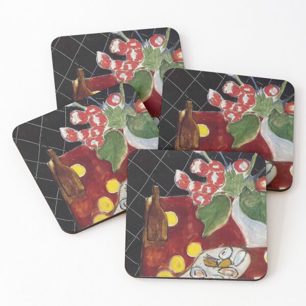 Item preview, Tulips and oysters on a black background 1943 designed and sold by VeilOfPigments.