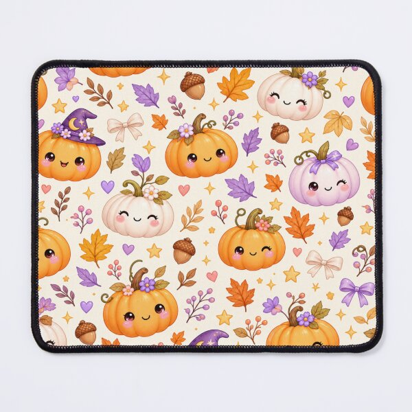 Item preview, Cute Pumpkin Patch Halloween Pattern – Kawaii Autumn Pumpkins designed and sold by Moonlight Studio.
