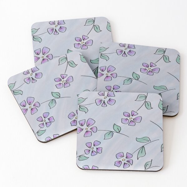 Item preview, Perwinkles tossed about in blue designed and sold by Sarah Lu.