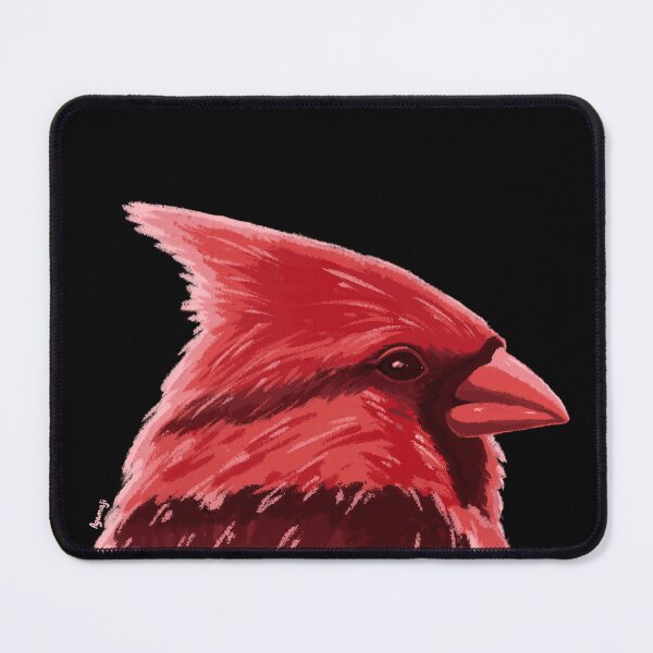 Item preview, Red Cardinal bird painting with black background modern aesthetic  designed and sold by Agamaji.
