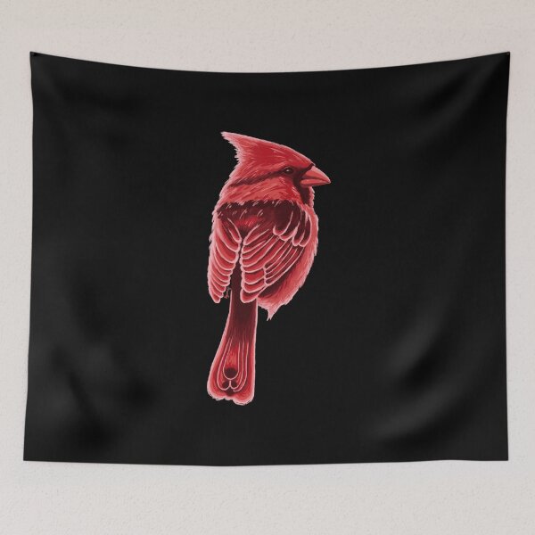 Item preview, Red Cardinal bird painting with black background modern aesthetic  designed and sold by Agamaji.