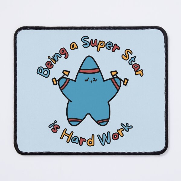 Item preview, Blue Super Star Hard Work (Blue Background) designed and sold by BLAAAAASK.
