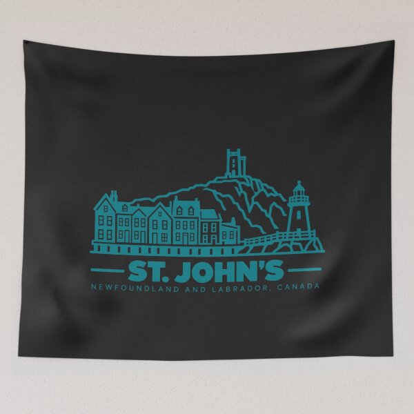Item preview, St Johns Newfoundland Canada Line Art Coastline Poster designed and sold by CMYKStudio.