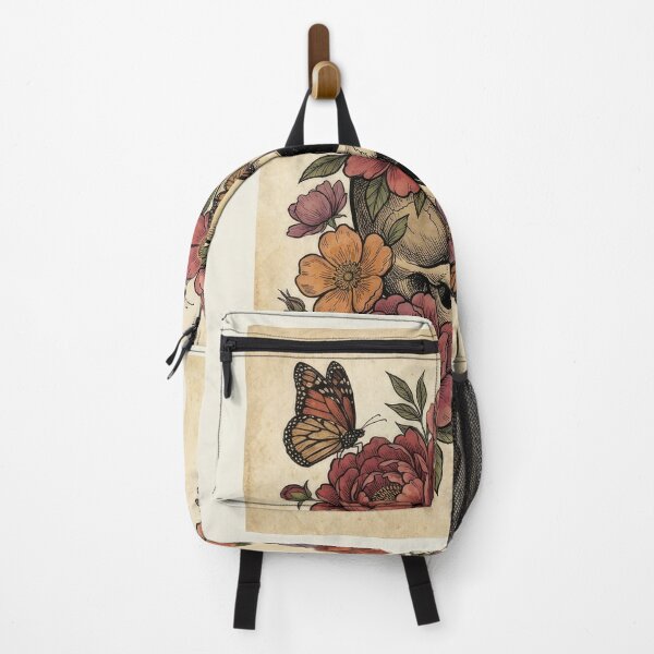 Item preview, Vintage Vintage Floral Skull Monarch Butterflies Art designed and sold by Rahat3344.