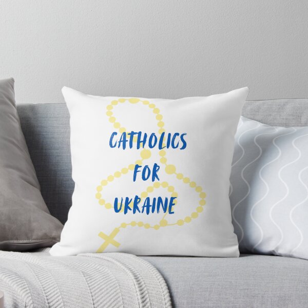 Item preview, Catholics for Ukraine Yellow Rosary Blue Text designed and sold by CobraHotlyDesigns.
