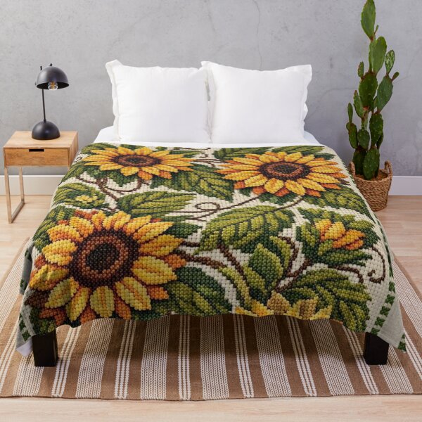 Item preview, Rustic Sunflower Cross-Stitch Tapestry designed and sold by KingsArtworx 2.