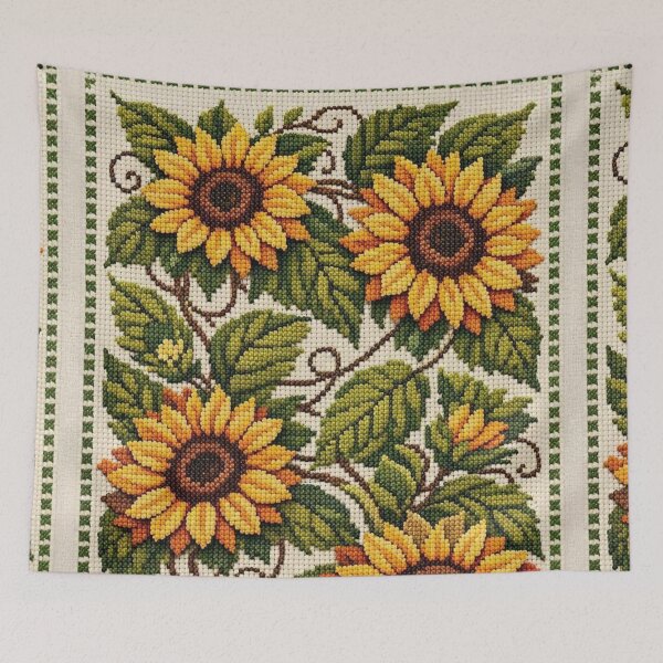Item preview, Rustic Sunflower Cross-Stitch Tapestry designed and sold by KingsArtworx 2.