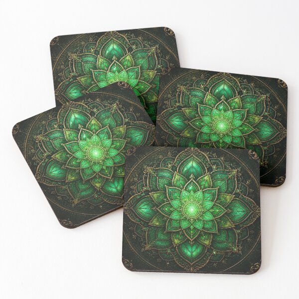 Item preview, Emerald Lantern Mandala • Vintage Brass Glow  designed and sold by Bluejai Shop.