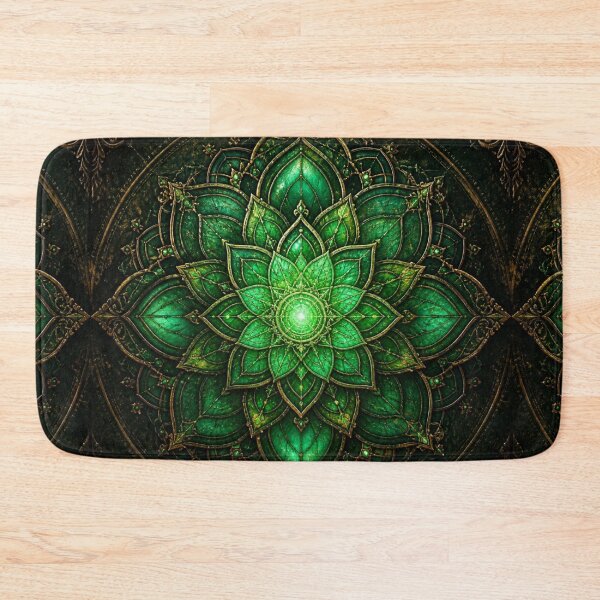 Item preview, Emerald Lantern Mandala • Vintage Brass Glow  designed and sold by Bluejai Shop.