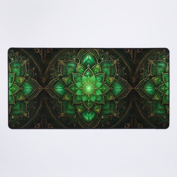 Item preview, Emerald Lantern Mandala • Vintage Brass Glow  designed and sold by Bluejai Shop.