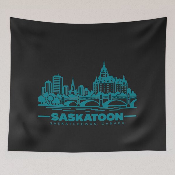 Item preview, Saskatoon Saskatchewan Canada Line Art Skyline Poster designed and sold by CMYKStudio.