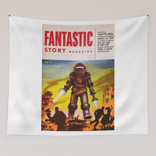 Item preview, As Featured in Back To The Future - Fantastic Story Magazine Science Fiction Sci-Fi Flying Saucer Roswell Original Custom Vintage Poster Wall Art Startling Stories Strange Mystery Dark designed and sold by Cool Robot Bro..
