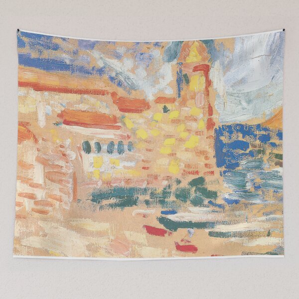 Item preview, View of collioure with church 1905 designed and sold by VeilOfPigments.