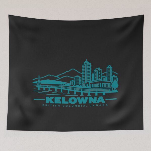 Item preview, Kelowna British Columbia Canada Line Art Lake Poster designed and sold by CMYKStudio.