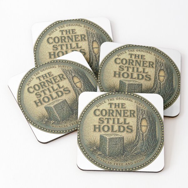 Item preview, The Corner Still Holds boundary survey emblem designed and sold by BoosterShop.