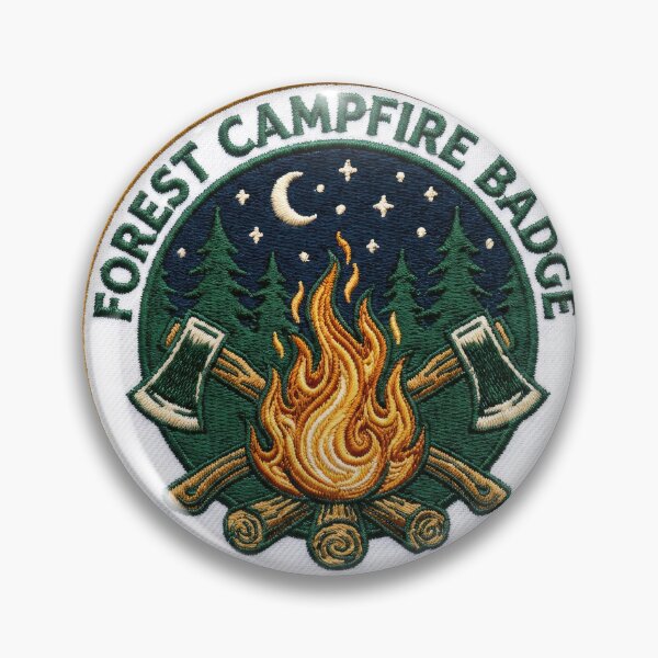 Item preview, Forest Campfire Badge Embroidered Patch Outdoor Art designed and sold by Rahat3344.