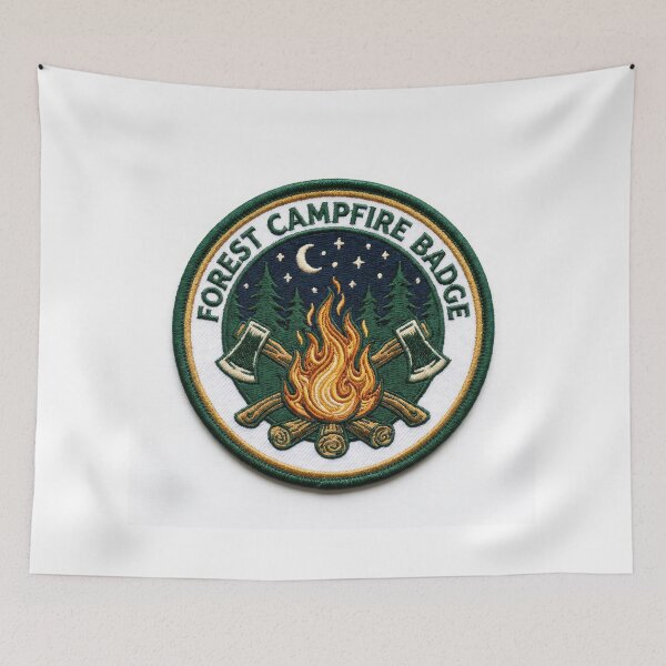 Item preview, Forest Campfire Badge Embroidered Patch Outdoor Art designed and sold by Rahat3344.