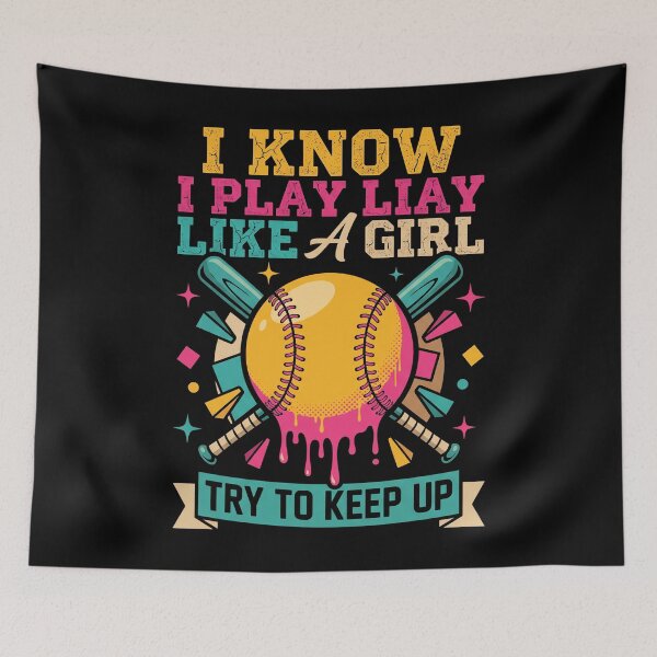 Item preview, Play Like A Girl Softball Rétro 90s Féministe designed and sold by MizoX7.