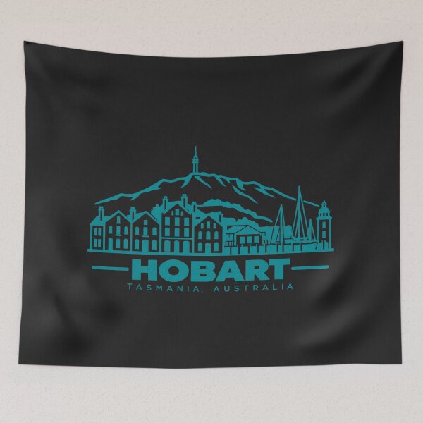 Item preview, Hobart Tasmania Australia Line Art Skyline Poster designed and sold by CMYKStudio.