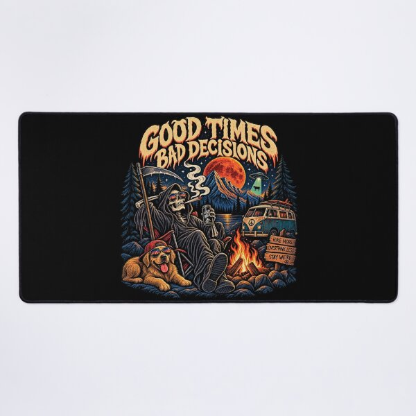 Item preview, Good Times Bad Decisions – Grim Reaper Camping designed and sold by FakePeopleSuck.