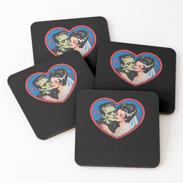 Item preview, Vintage 90S Romantic Frankenstein Monster And Bride Heart designed and sold by snailslowdance.