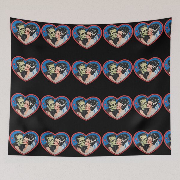 Item preview, Vintage 90S Romantic Frankenstein Monster And Bride Heart designed and sold by snailslowdance.