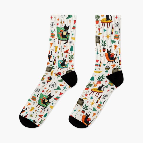 Item preview, Mid Century Cat | Retro Modern Feline Art | Vintage 60s Inspired Design designed and sold by flowerpower999.