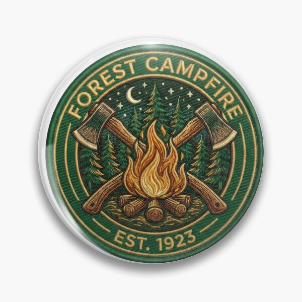 Item preview, Forest Campfire Est 1923 Outdoor Badge Art designed and sold by Rahat3344.