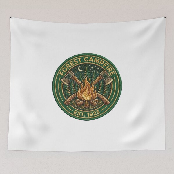 Item preview, Forest Campfire Est 1923 Outdoor Badge Art designed and sold by Rahat3344.