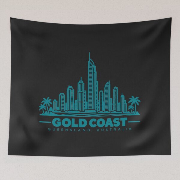 Item preview, Gold Coast Queensland Australia Line Art Coastline Poster designed and sold by CMYKStudio.