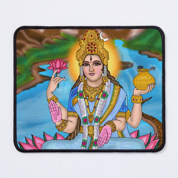 Item preview, Goddess Ganga Digital Drawing | Hindu River Goddess Spiritual Artwork designed and sold by Harshit_Digital_Arts.