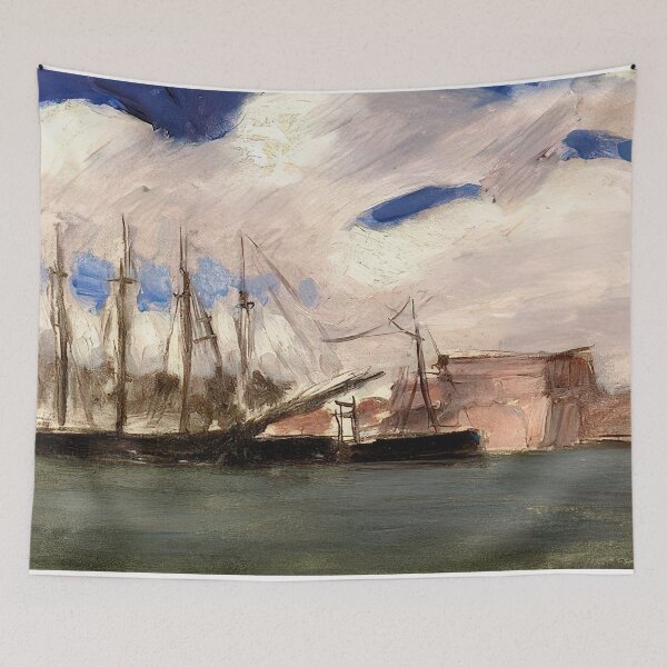Item preview, White clouds the old port of marseille 1918 designed and sold by VeilOfPigments.